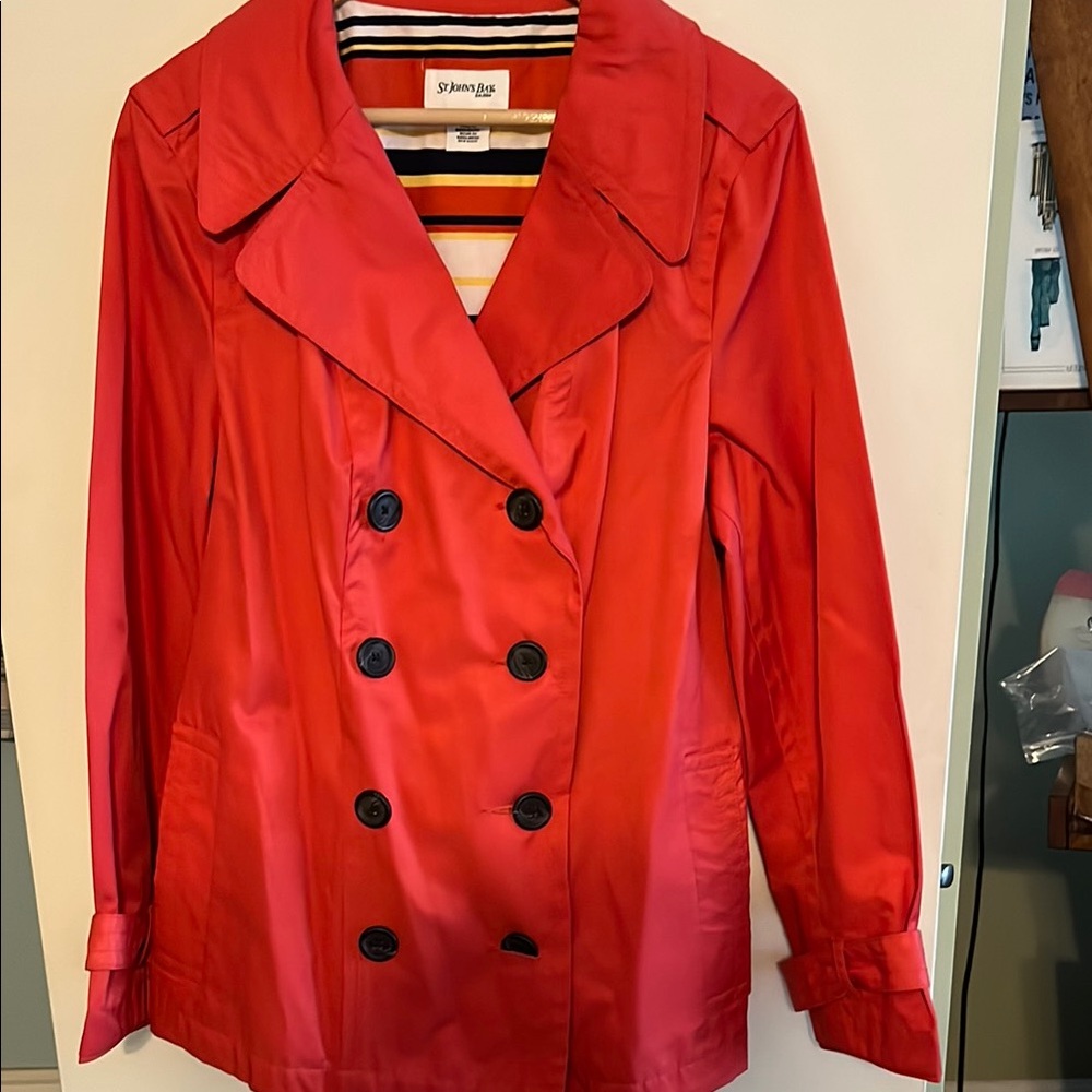 Women's Red Double-Breasted Coat